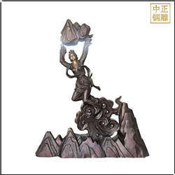 大型女媧補天園林銅雕塑發貨